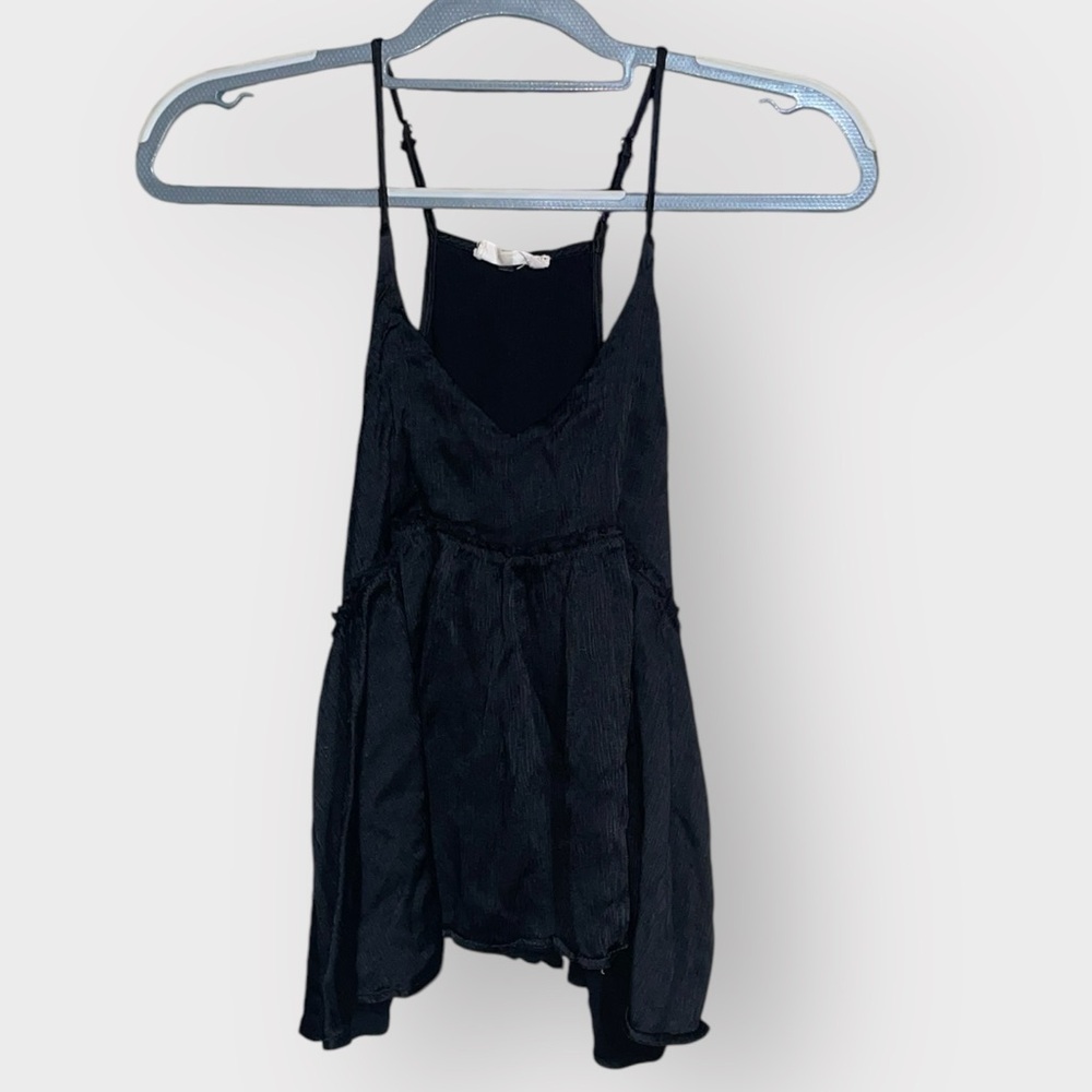 Altar'd State Black Sleeveless Tank with Asymmetrical Relaxed Fit